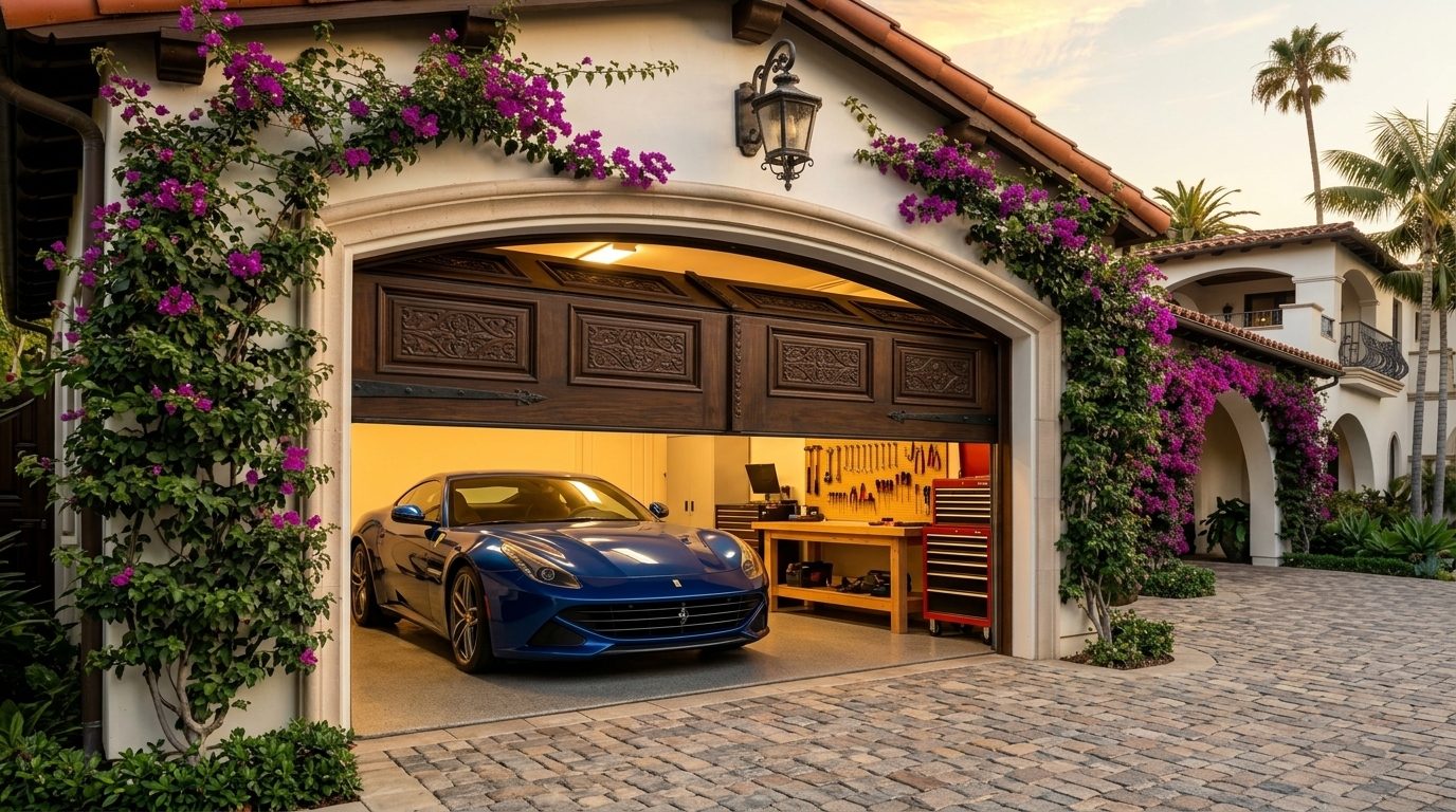 Morgan Local Garage Door Garage Door Gliding Open Revealing Warm Illuminated Interior